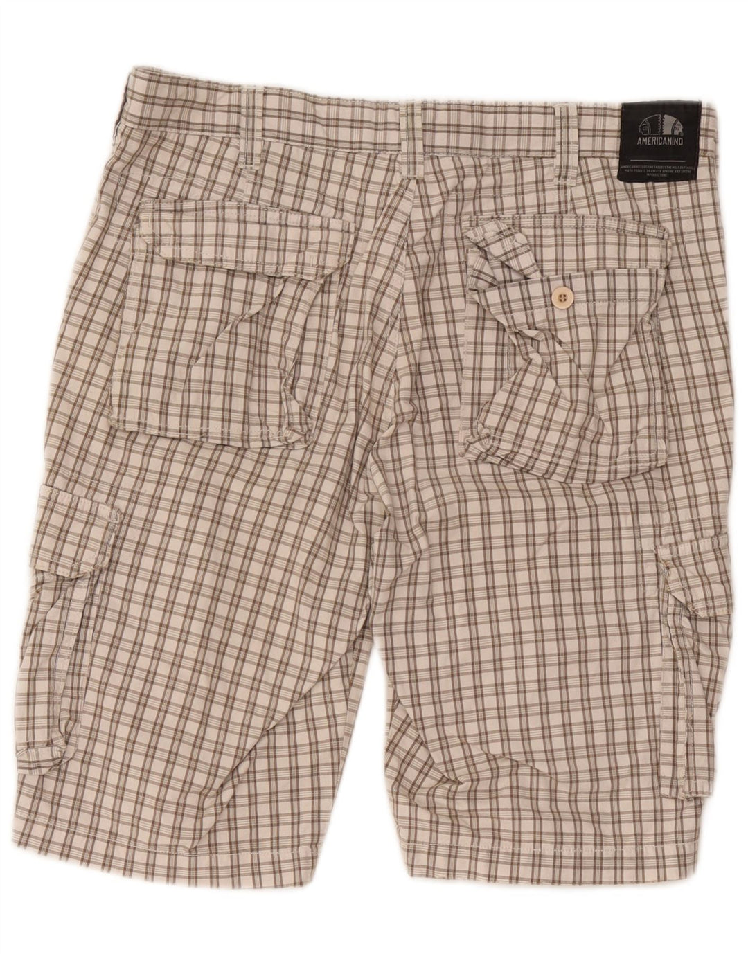 Americanino Herre Cargo Shorts W34 Large Beige Check