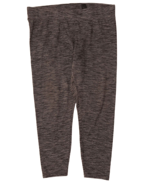 Marks & Spencer Womens Crop Leggings UK 18 XL Grey Flecked Polyester