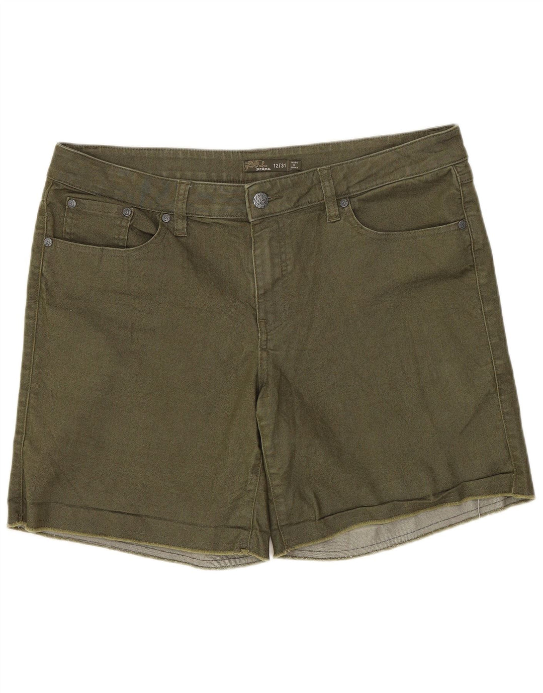 PRANA Dame denim Shorts US 12 Large L34 Khaki Cotton