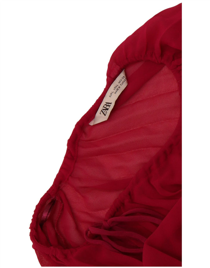 Zara Dame Langærmet Oversized Bluse Top UK 16 Large Pink