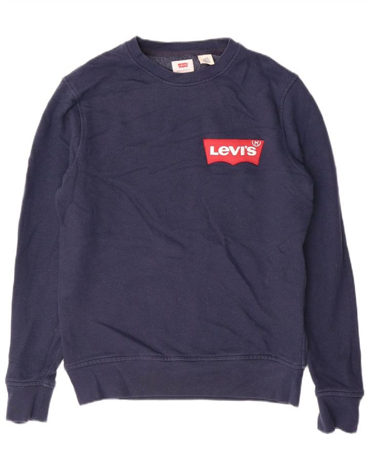 LEVI'S Grafisk sweatshirt til mænd, lille marineblå bomuld