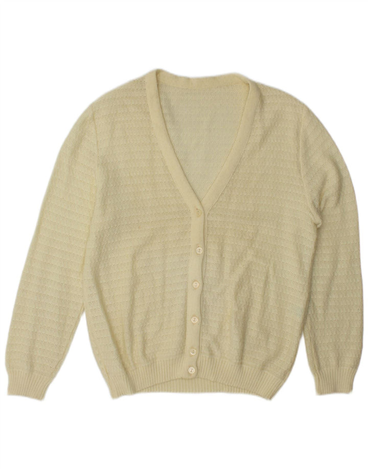 Vintage dame cardigan sweater UK 16 Large Yellow