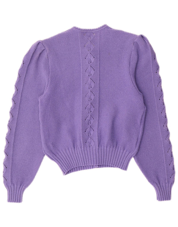 Geyer Dame Cardigan Sweater EU 42 Large Purple New Wool
