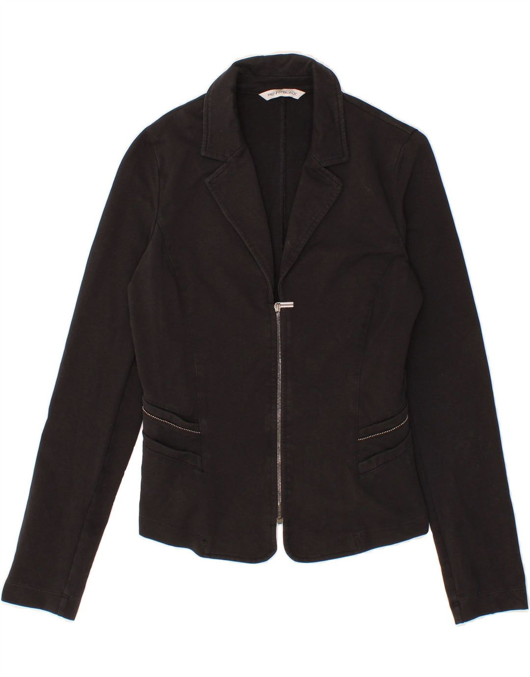PENNY BLACK Womens Blazer Jacket UK 8 Small  Black Cotton Vintage Penny Black and Second-Hand Penny Black from Messina Hembry 