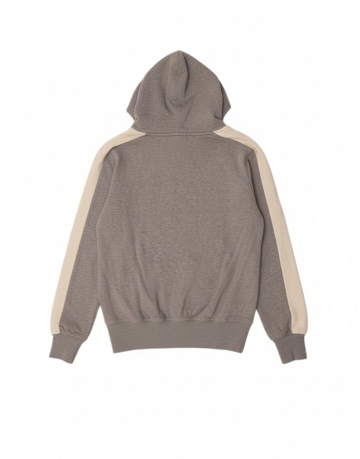 PUMA Mens Hoodie Jumper Small Grey Colourblock Cotton