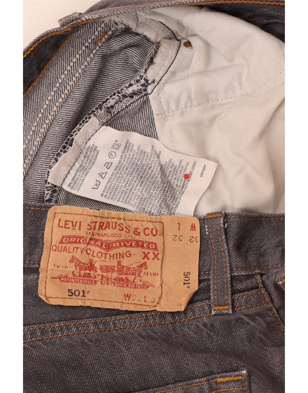 Levi's Herre 501 Straight Jeans W32 L32 Grå Bomuld