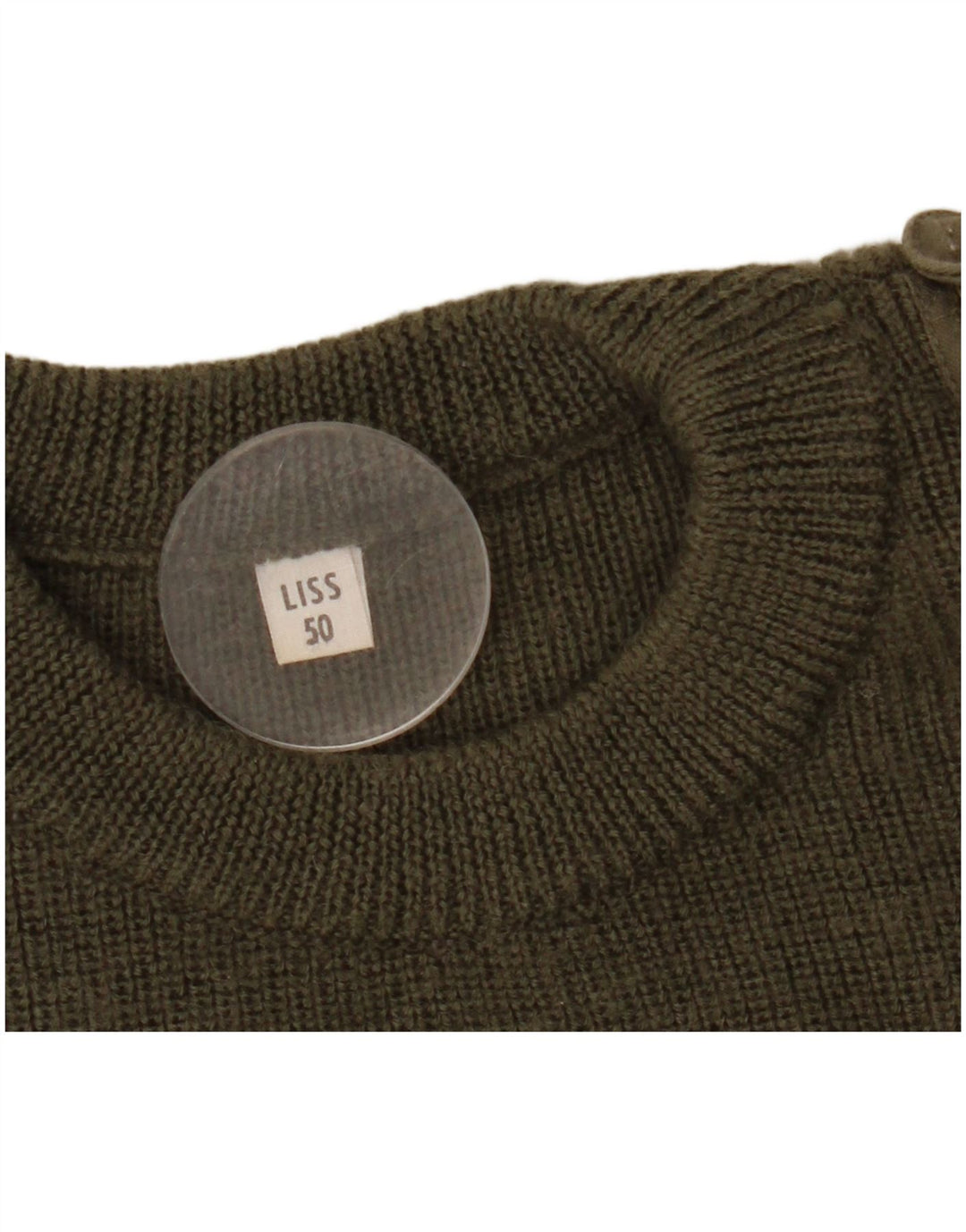 Vintage Herre Military Crew Neck Jumper Sweater IT 50 Medium Khaki