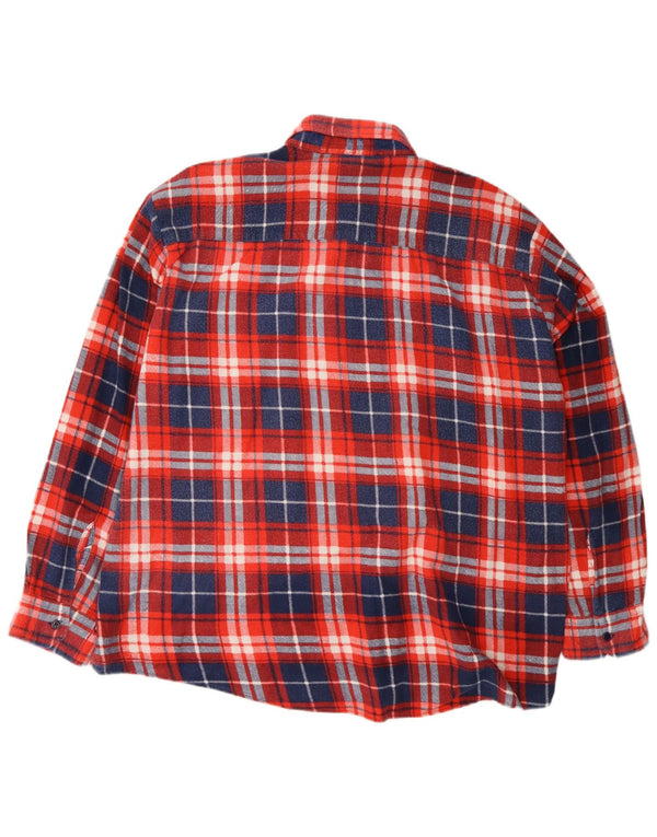 Vintage flannelskjorte til mænd XL rød ternet bomuld