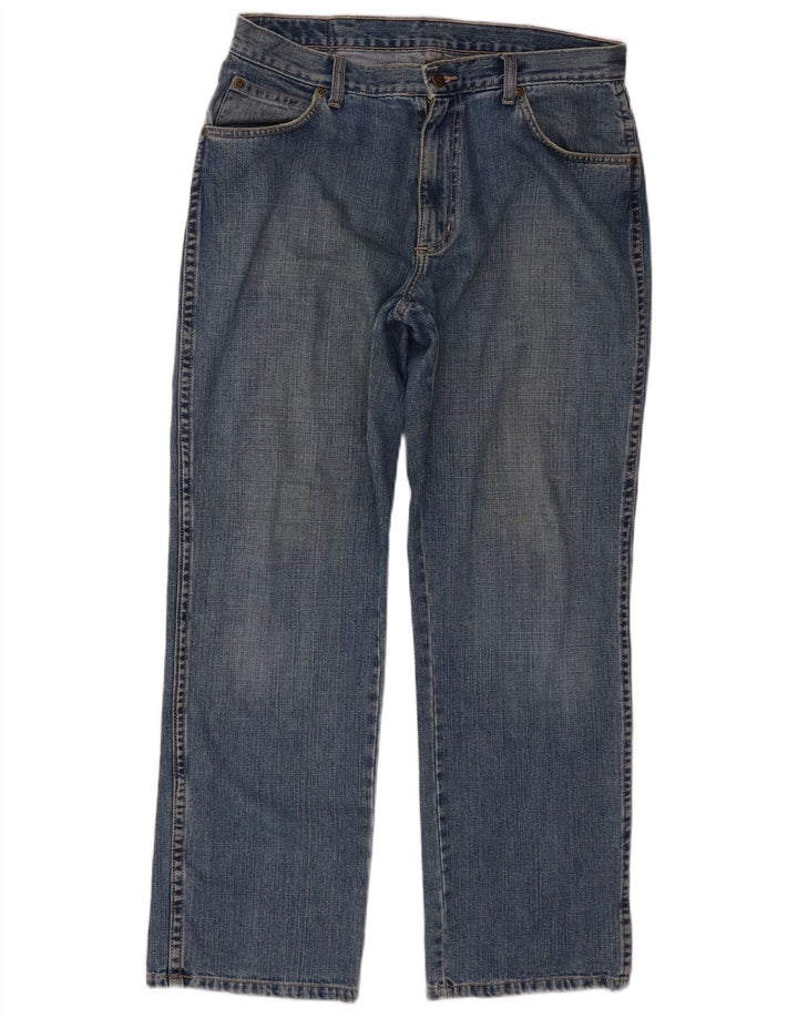 Wrangler Herre Regular Fit Straight Jeans W34 L30 Blå Bomuld
