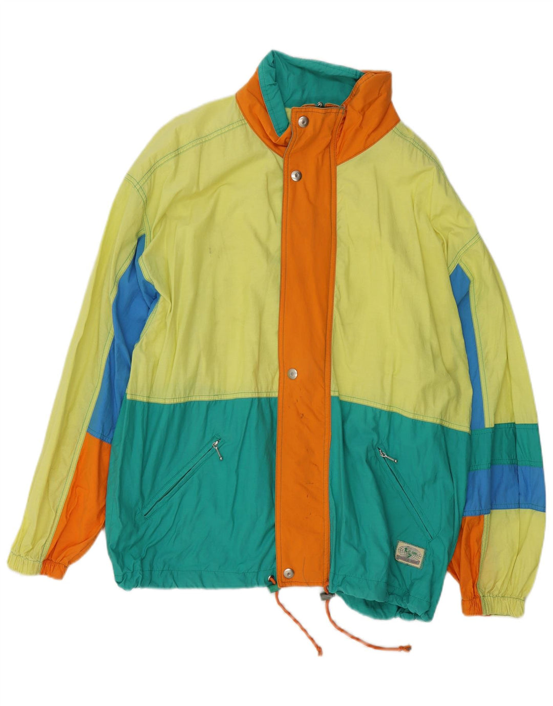 Vintage Herre Utility Jacket UK 40 Stor flerfarvet Colourblock