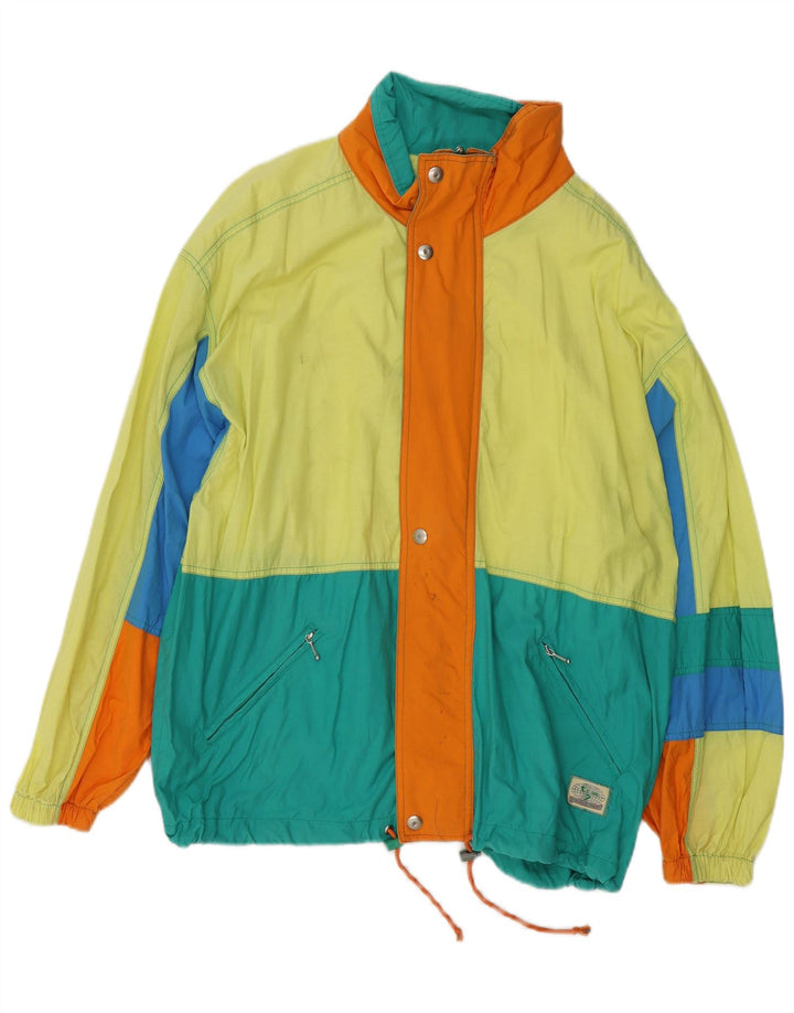 Vintage Herre Utility Jacket UK 40 Stor flerfarvet Colourblock