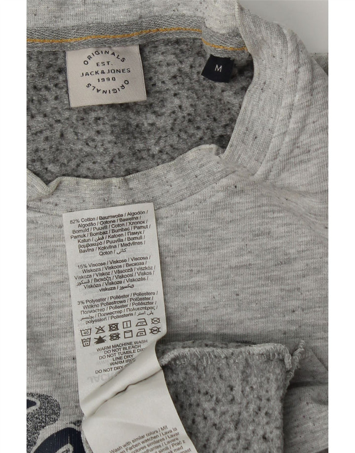 JACK & JONES Grafisk sweatshirt til mænd Medium Grå Flecked Bomuld