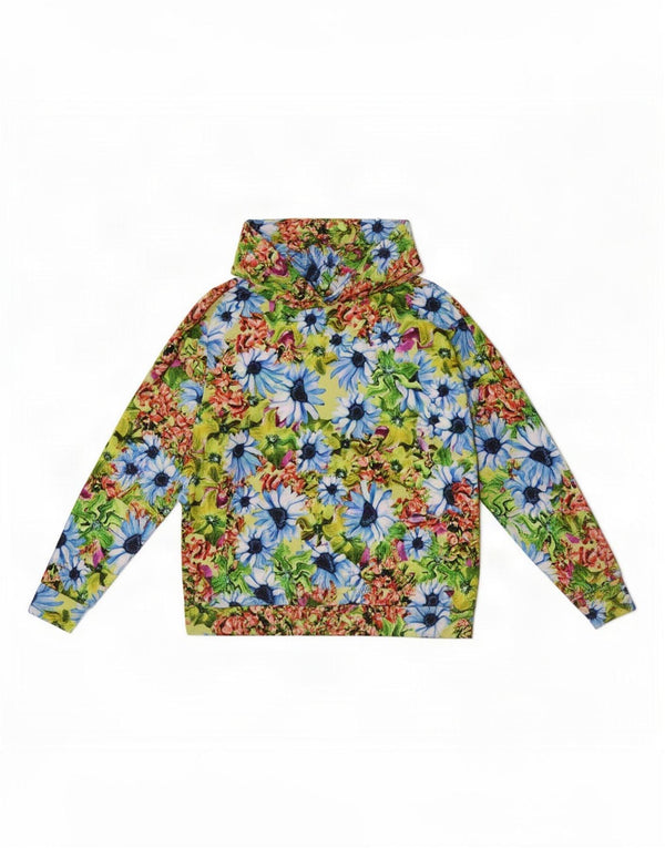 Desigual Dame Oversized Hoodie Jumper UK 14 Medium Multicolored Floral