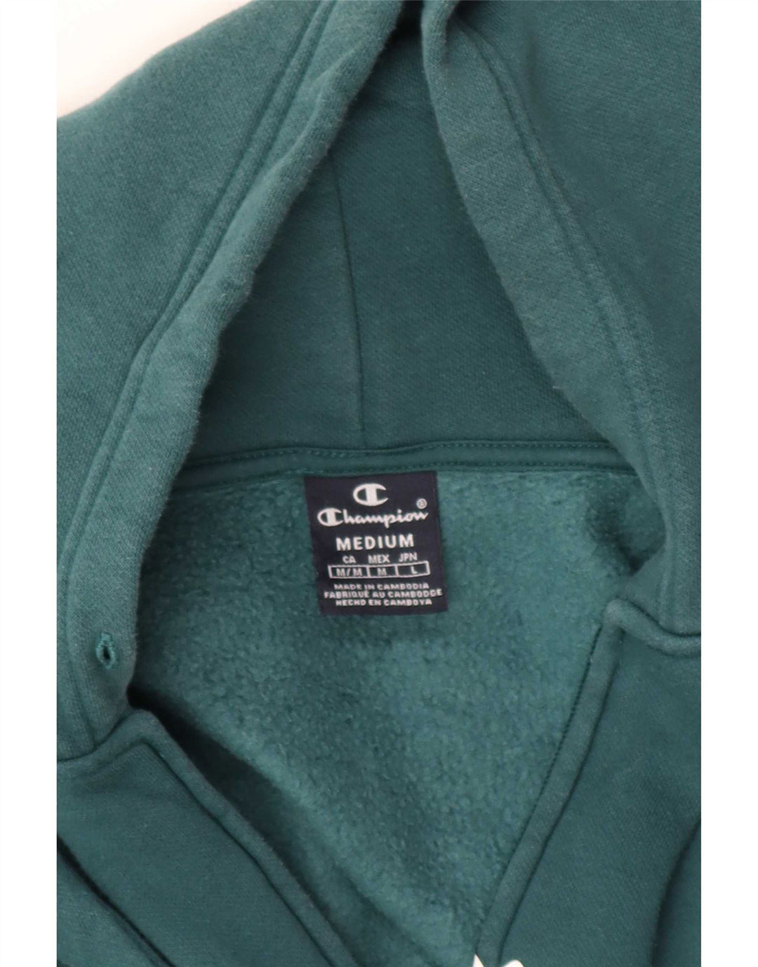 Champion Herre grafisk hættetrøje med lynlås mellemgrøn