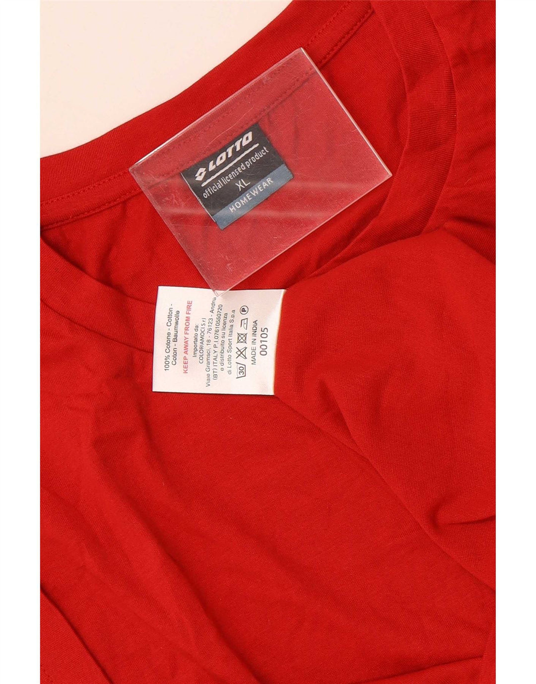Lotto Herre T-Shirt Top XL Rød Bomuld