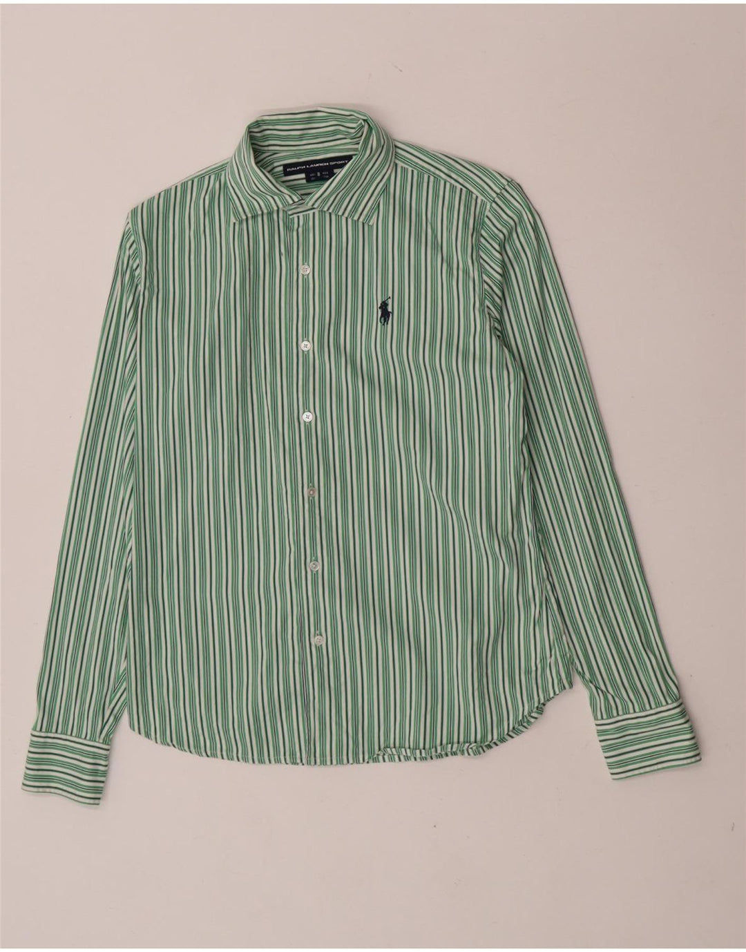 Ralph Lauren Dameskjorte US 8 Mellemgrøn stribet bomuld