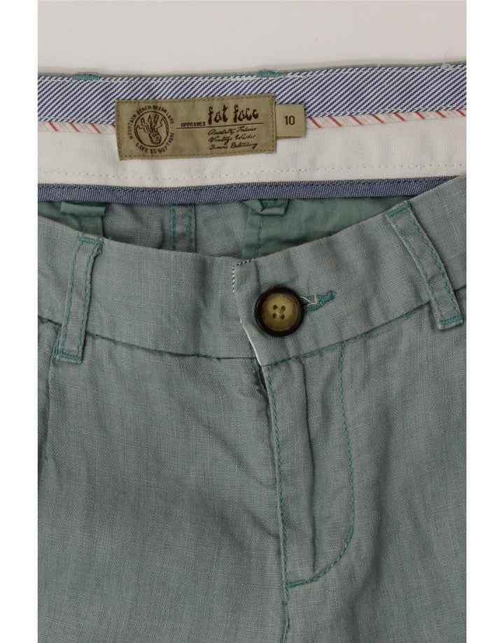 FAT FACE Lige afslappede bukser til kvinder UK 10 Small W32 L25 Green Linen