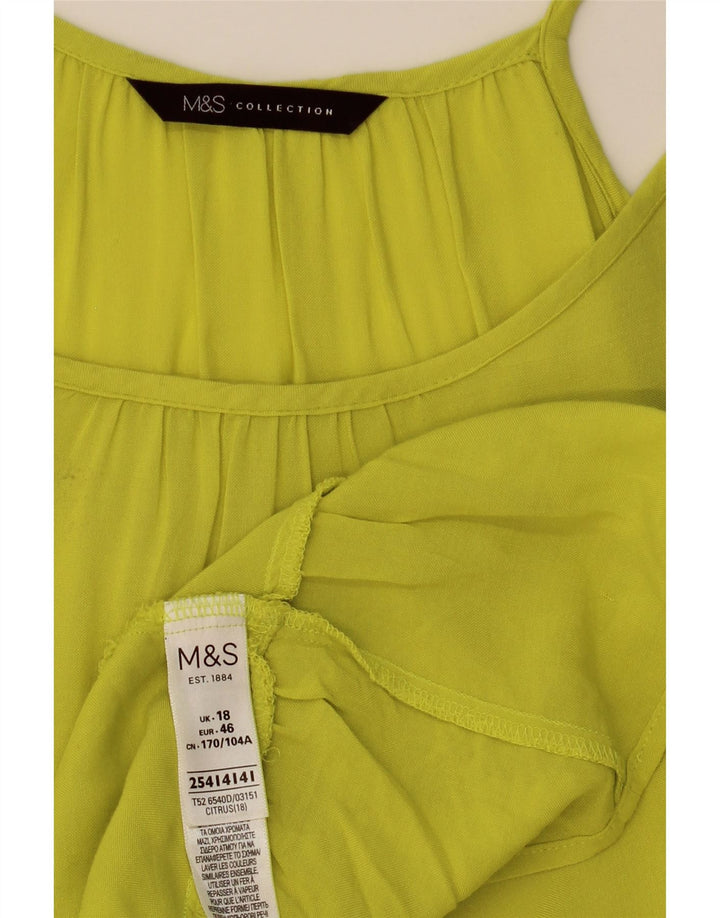 MARKS & SPENCER Oversized teltkjole til kvinder UK 16 Stor gul viskose