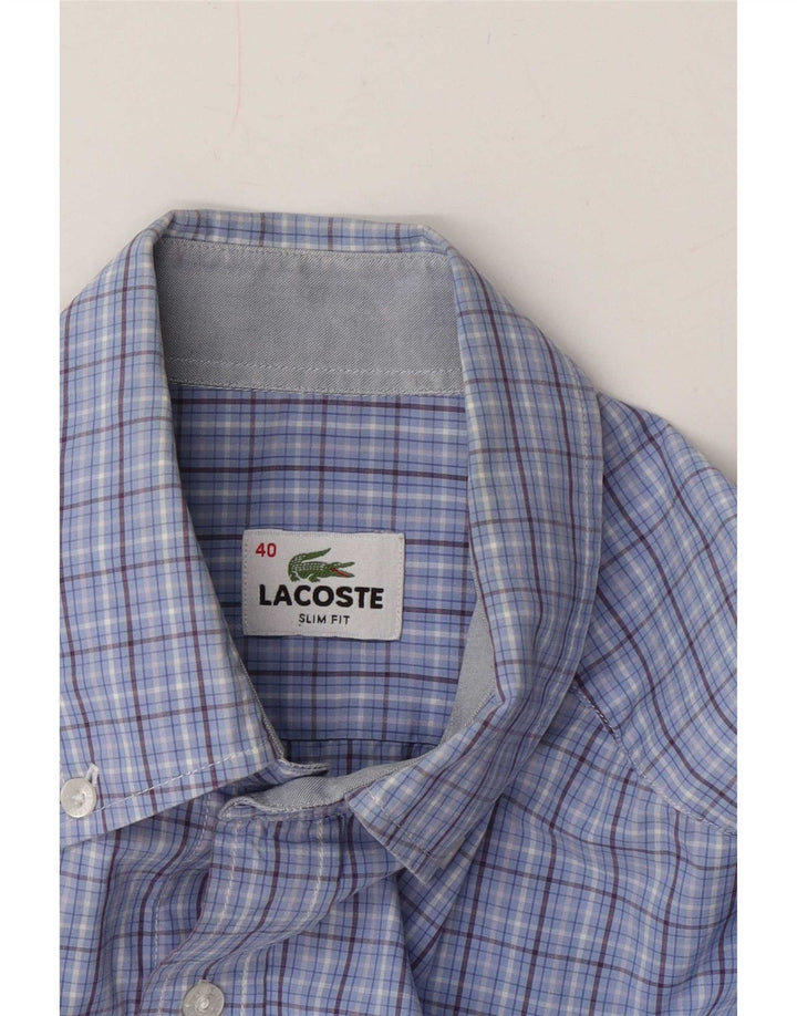 Lacoste Herre Slim Fit skjorte str. 40 Medium Blue Check