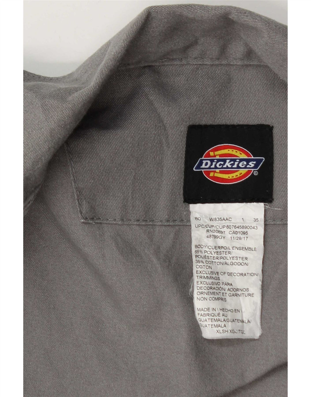 Dickies Herre Workwear Jumpsuit XL Grå Polyester