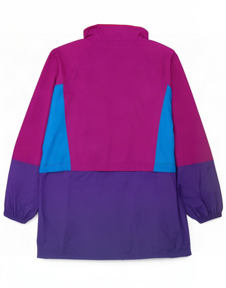 Vintage Regnjakke med hætte til mænd UK 40 Stor flerfarvet Colourblock Nylon