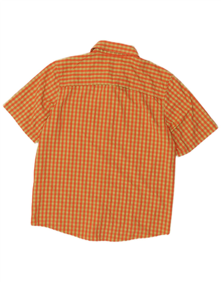 Adidas Kortærmet Herreskjorte Medium Orange Gingham Polyester