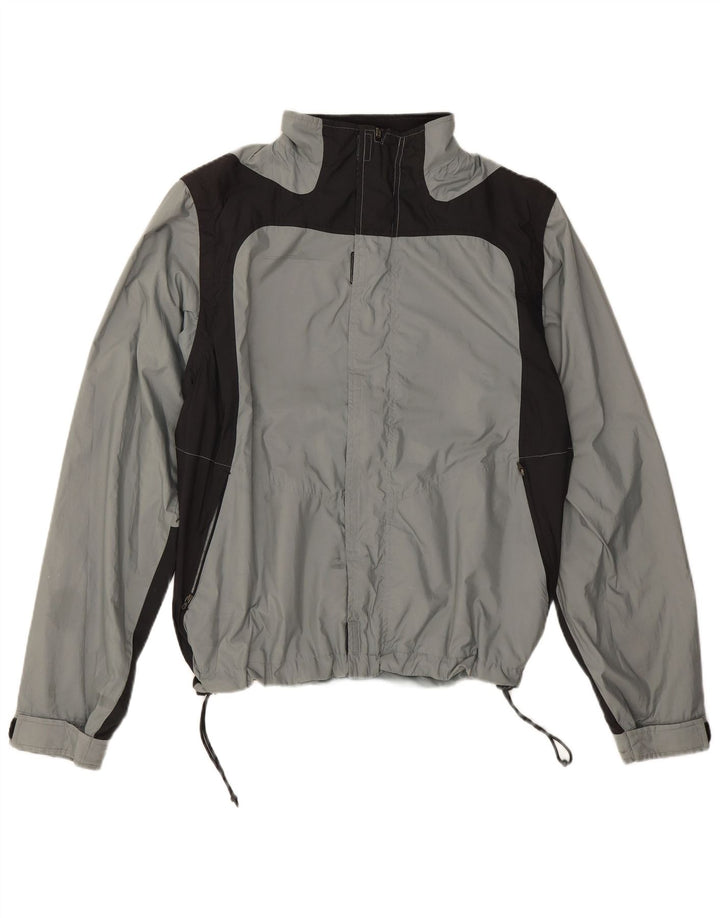 Adidas Regnjakke til mænd UK 40 Large Grå Colourblock Polyester