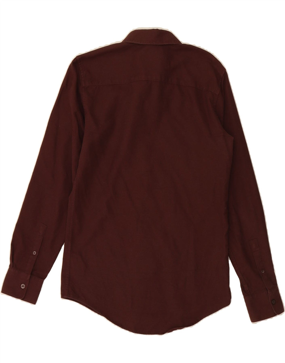 ZARA Mens Slim Fit Shirt Small Burgundy Check Cotton Vintage Zara and Second-Hand Zara from Messina Hembry 