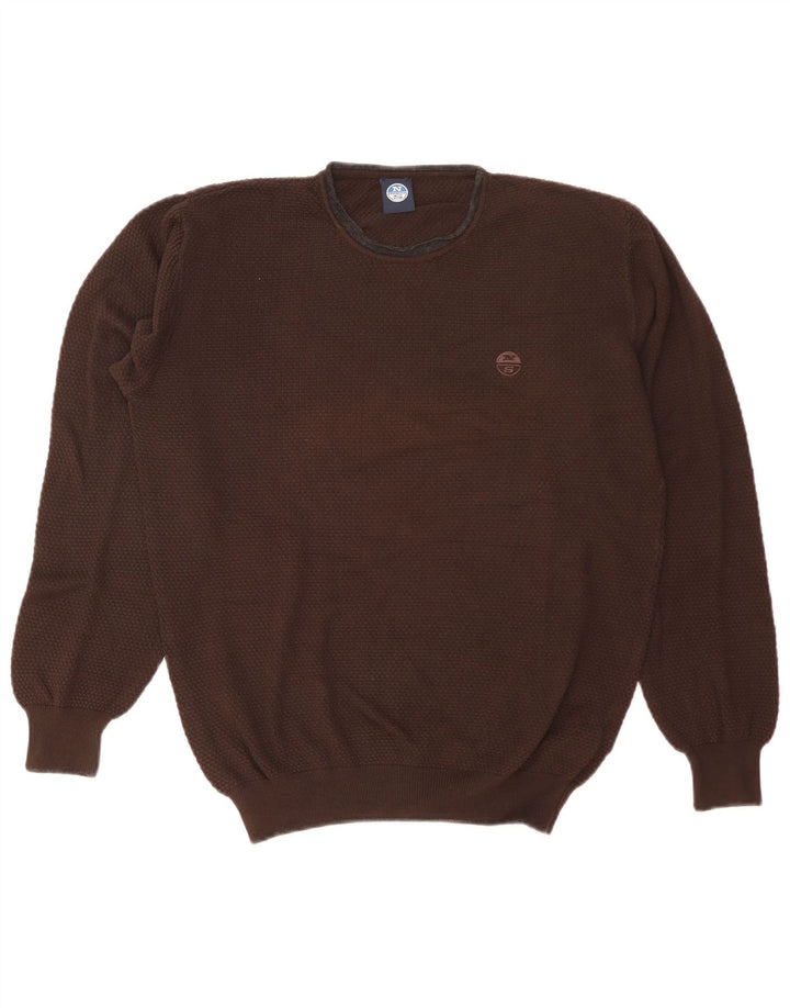 North Sails Herre Crew Neck Jumper Sweater Stor Brun Bomuld