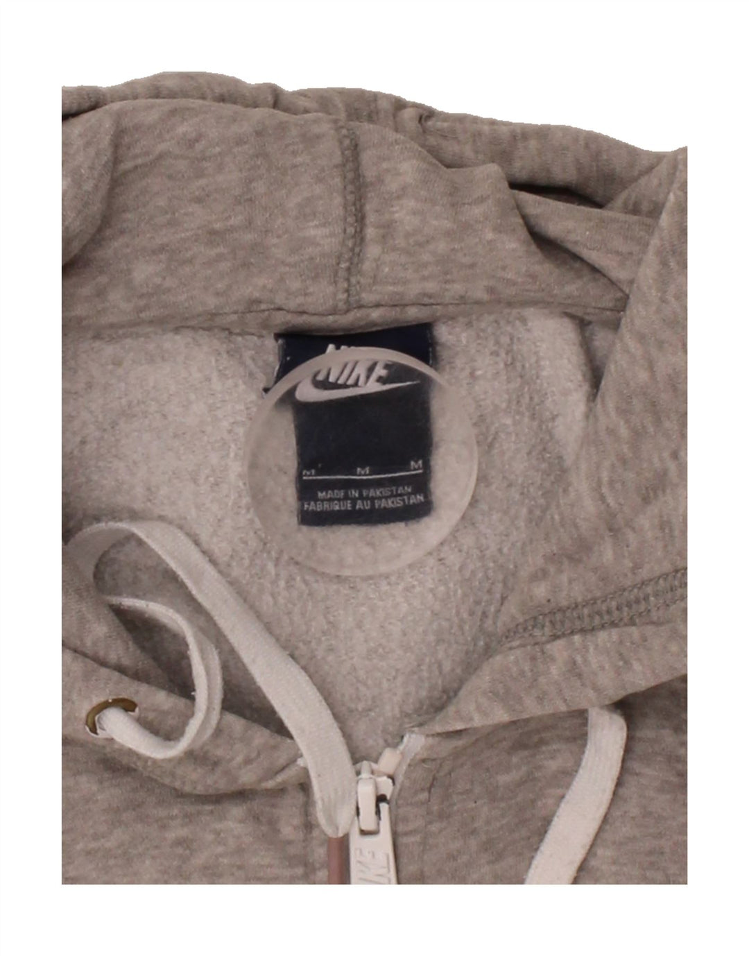NIKE Womens Graphic Zip Hoodie Sweater UK 14 Medium Grey Cotton Vintage Nike and Second-Hand Nike from Messina Hembry 