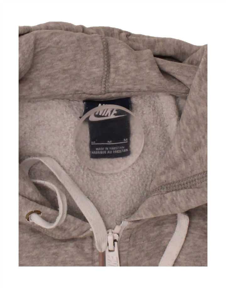 NIKE Womens Graphic Zip Hoodie Sweater UK 14 Medium Grey Cotton Vintage Nike and Second-Hand Nike from Messina Hembry 