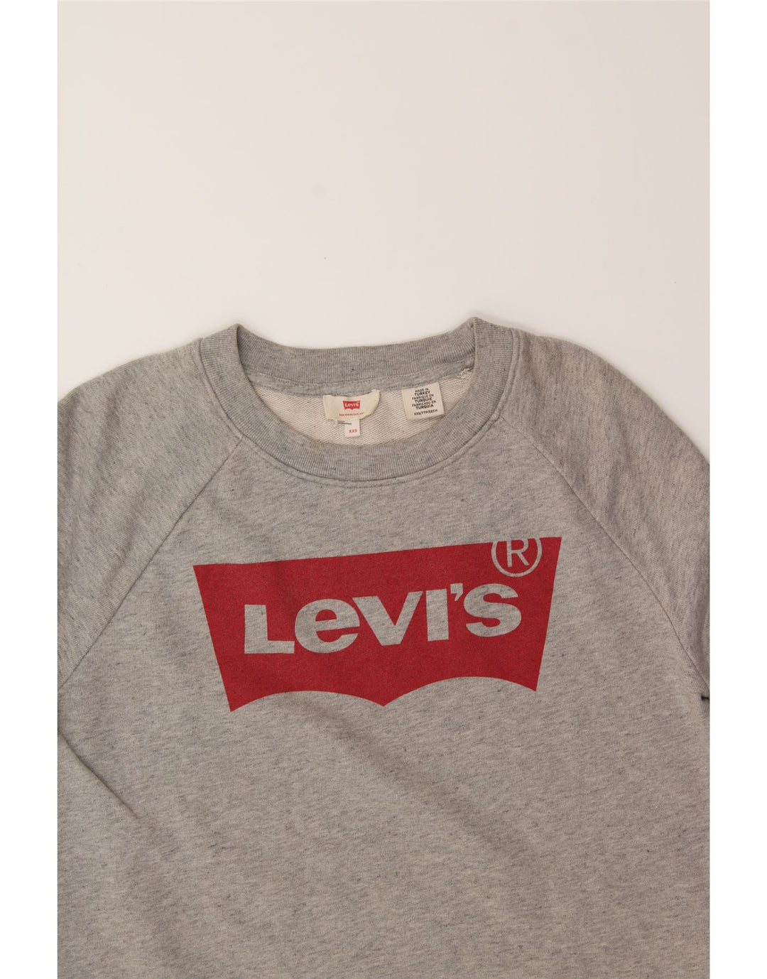 LEVI'S Mens Graphic Sweatshirt Jumper 2XS Grey Cotton Vintage Levi's and Second-Hand Levi's from Messina Hembry 