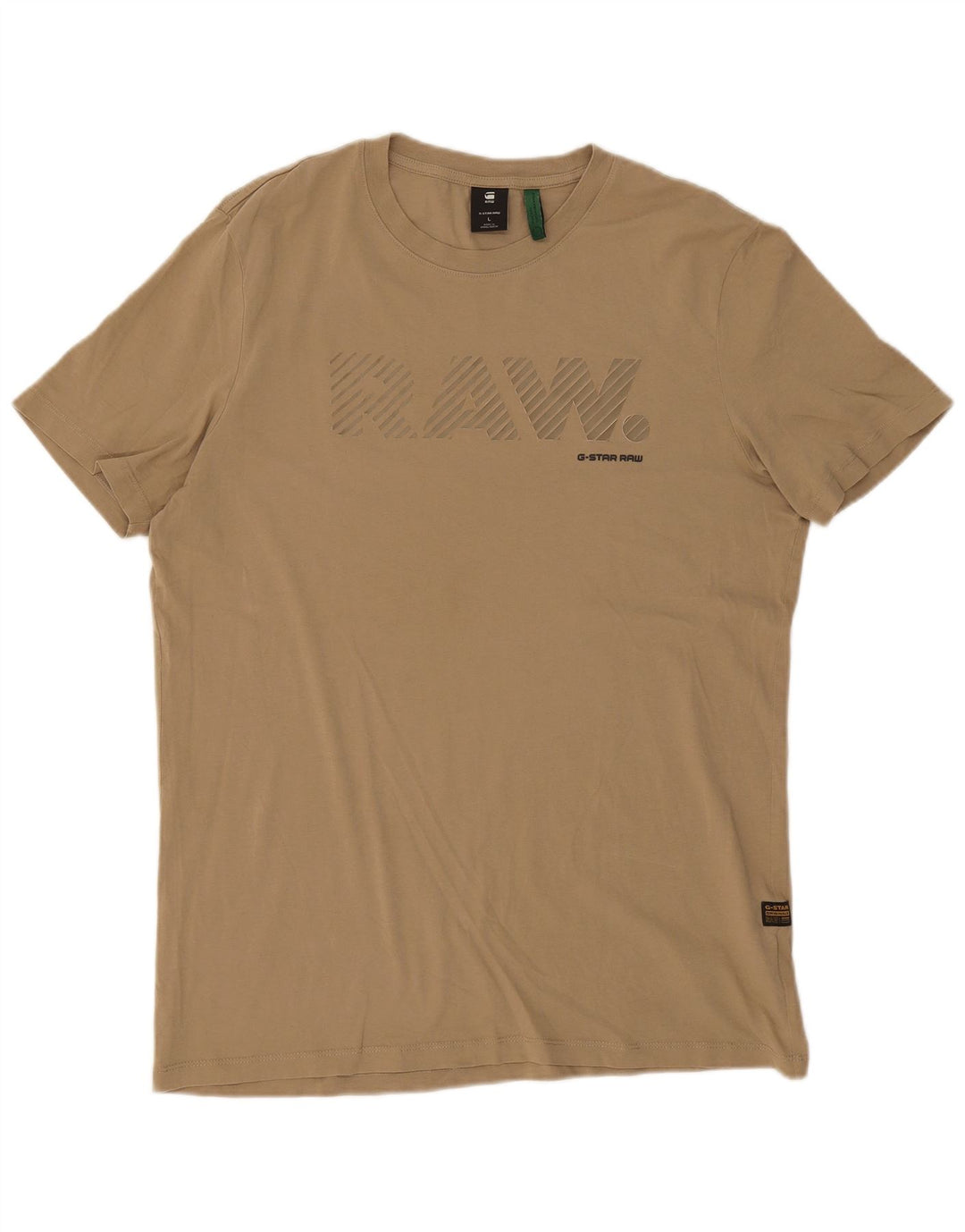 G-Star Herre Grafisk T-Shirt Top Stor Beige Bomuld