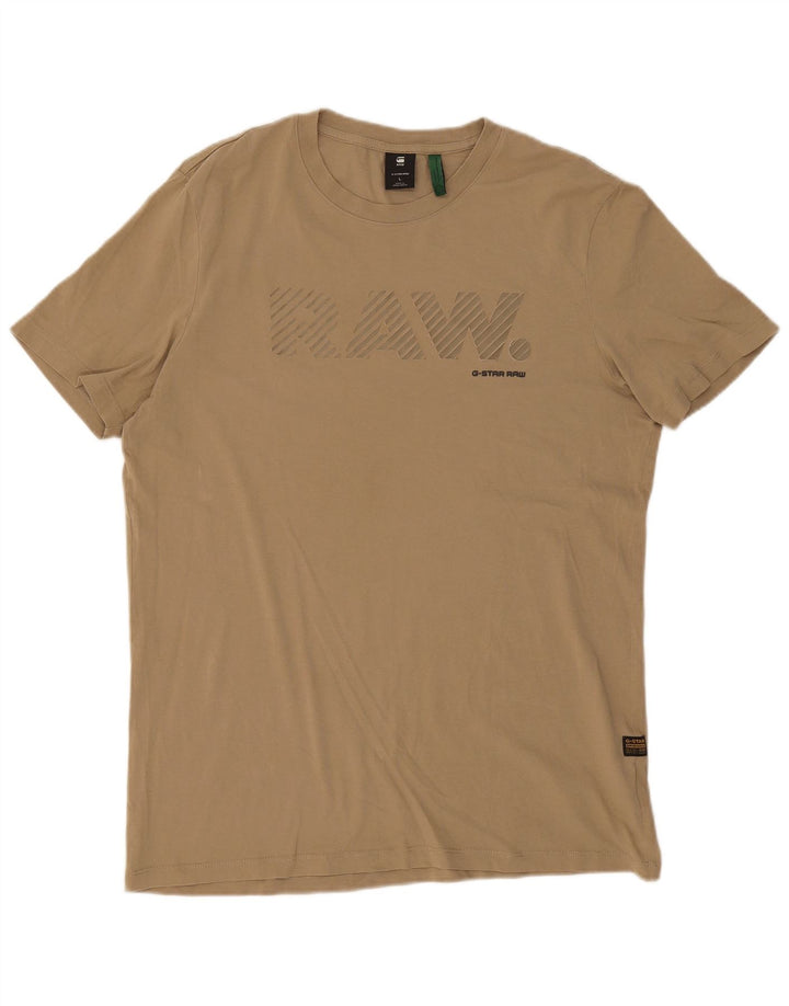 G-Star Herre Grafisk T-Shirt Top Stor Beige Bomuld