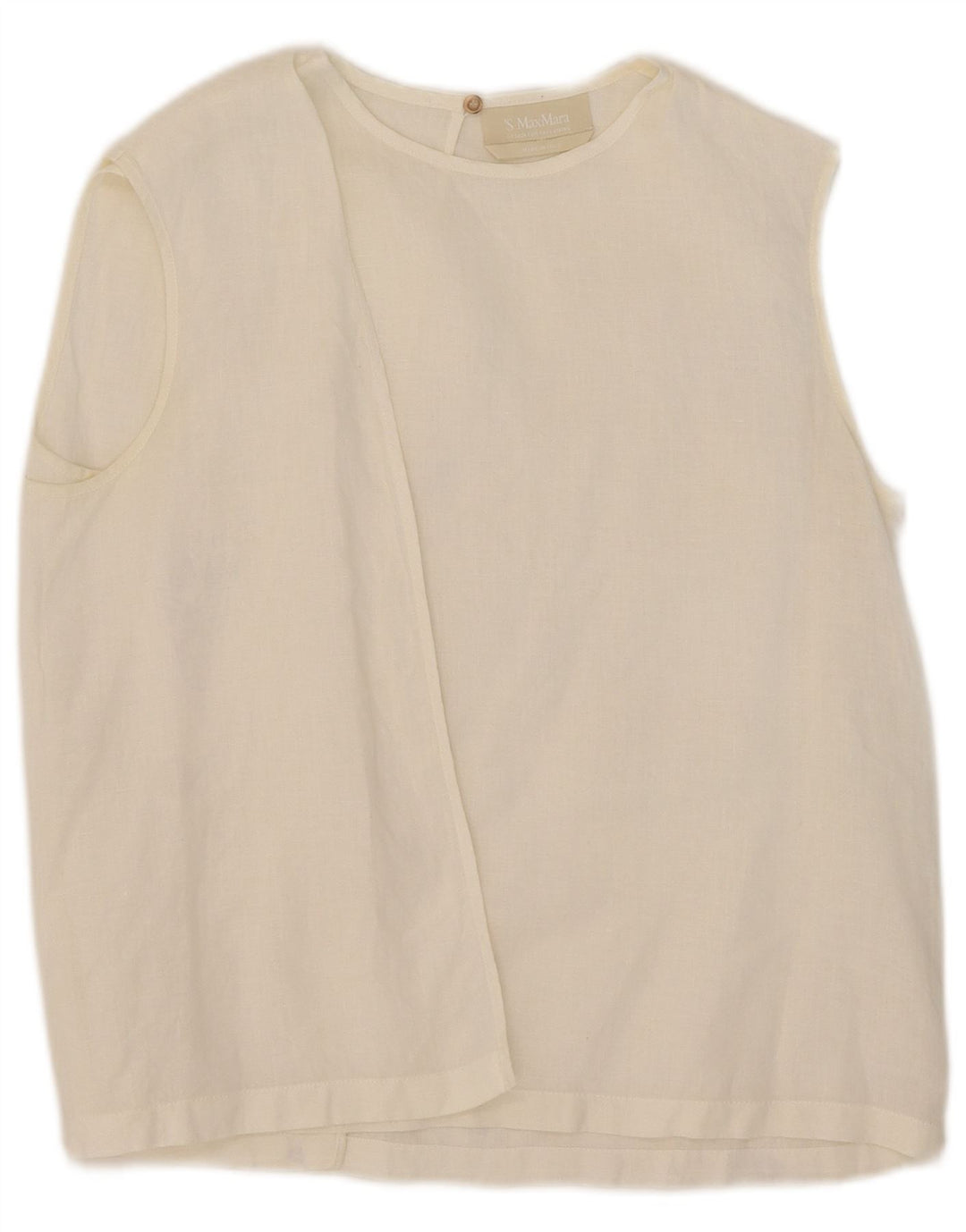 Max Mara Dame ærmeløs bluse Top UK 14 Medium White