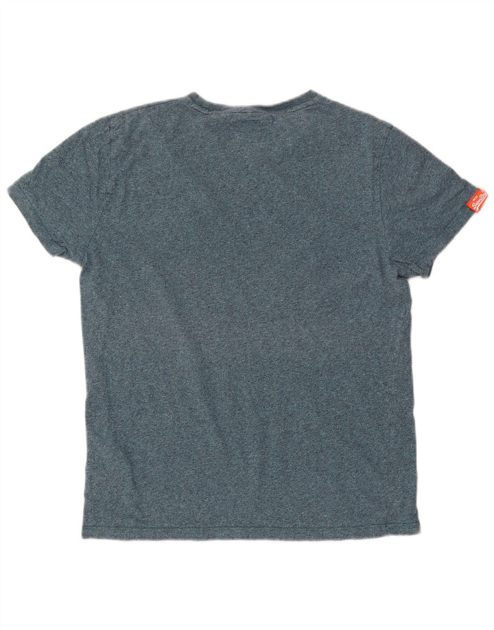 Superdry T-shirt top mellemblå bomuld til mænd