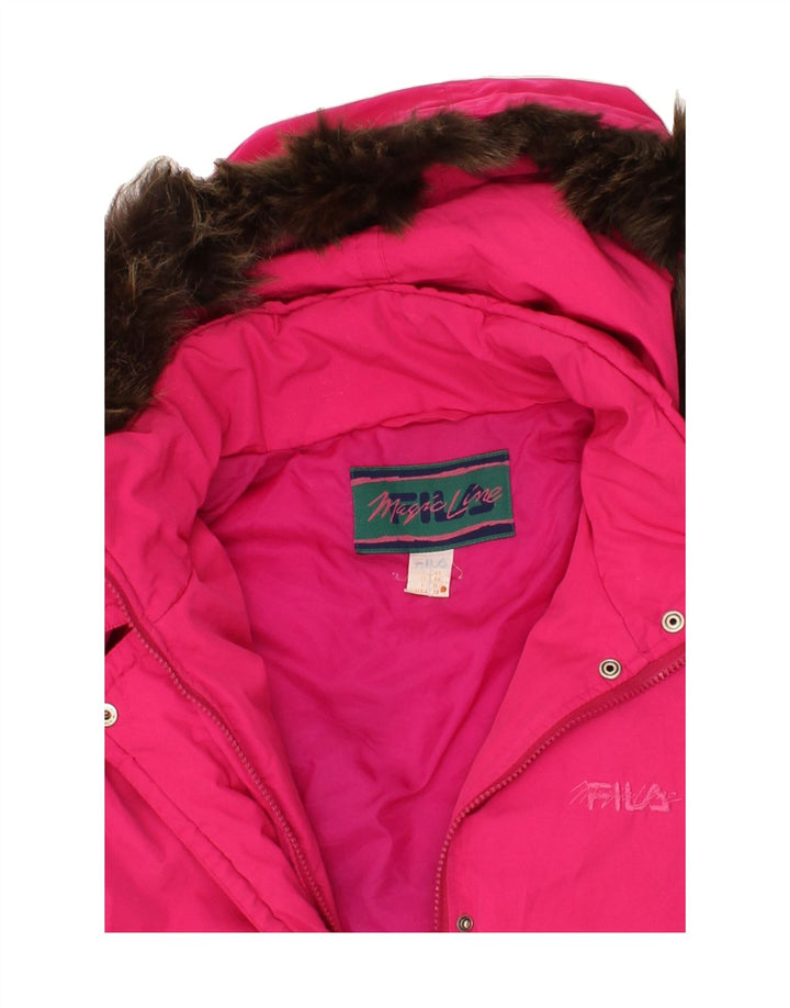 FILA Womens Hooded Windbreaker Jacket IT 48 XL Pink Vintage Fila and Second-Hand Fila from Messina Hembry 