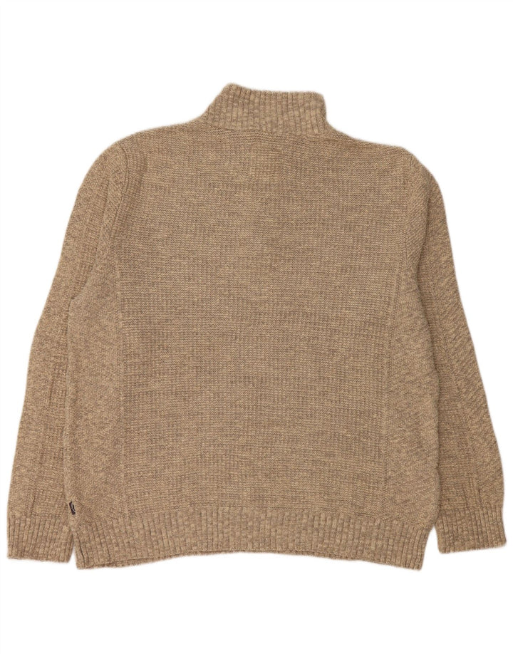 FAT FACE Herre Zip Neck Jumper Sweater XL Grå Bomuld