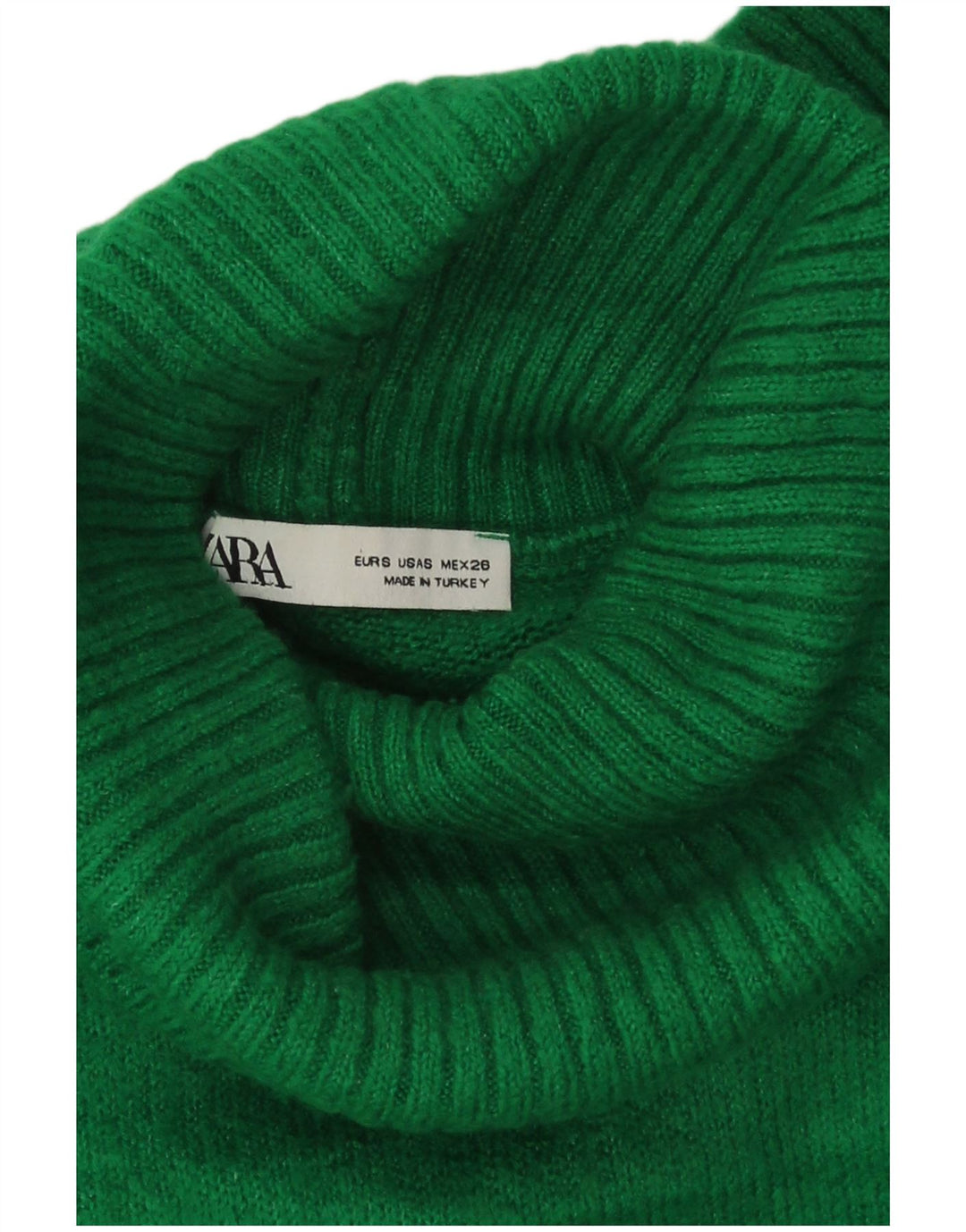 Zara Womens Crop Oversized rullehals sweater UK 10 Small Green