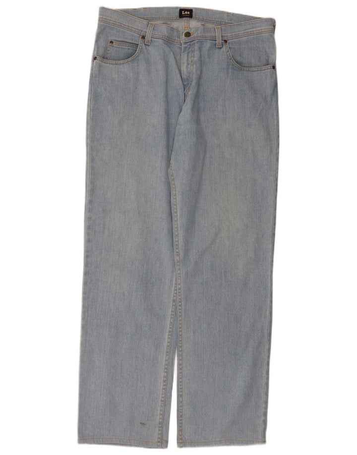 Lee Herre Brooklyn Straight Jeans W38 L34 Blå Bomuld