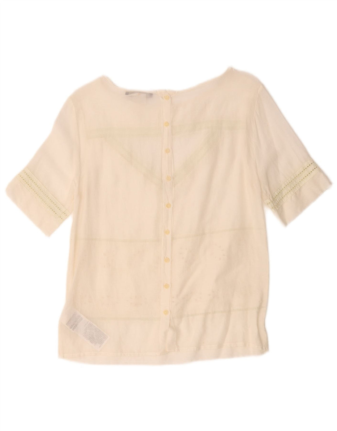 Levi's oversized skjortebluse til kvinder med kort ærmer US 0 XS Hvidstribet
