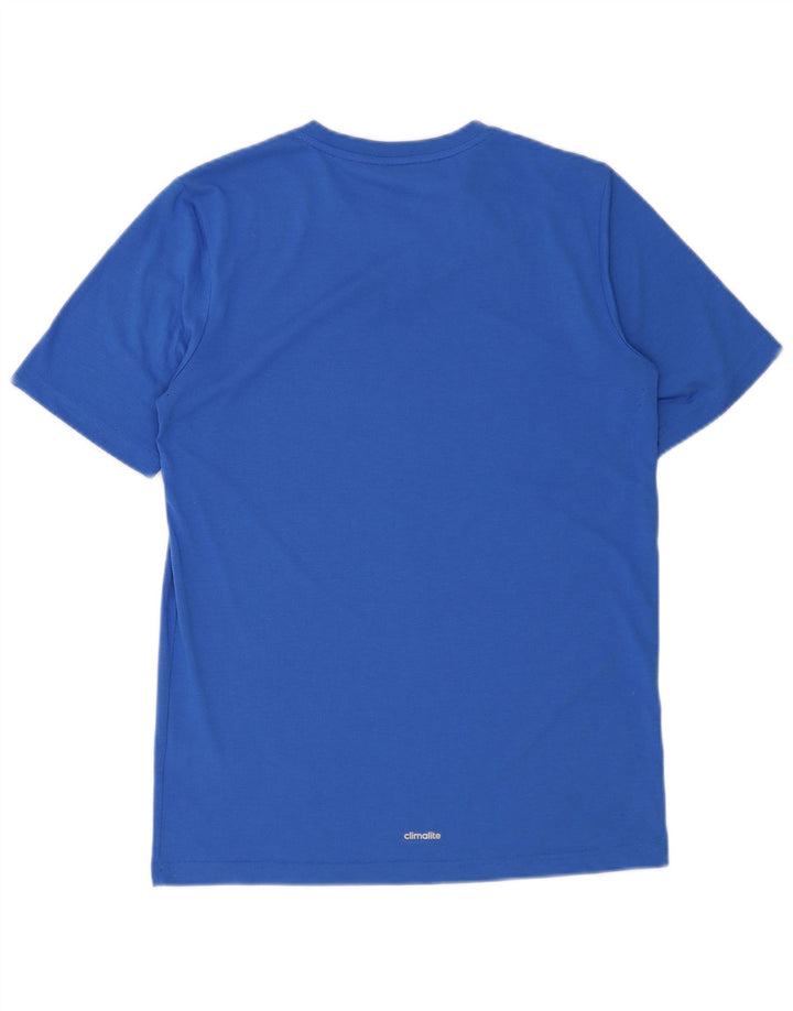 ADIDAS Boys Climalite T-Shirt Top 15-16 År Blå Polyester