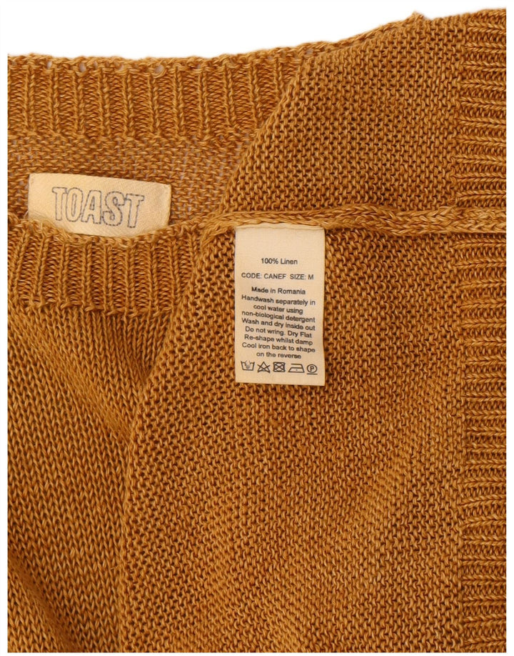 Toast Dame 3/4-ærmet Bådhals sweater UK 14 Medium Beige Linned