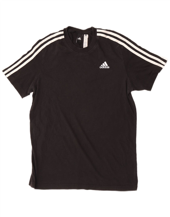 Adidas Herre T-Shirt Top Medium Sort Bomuld