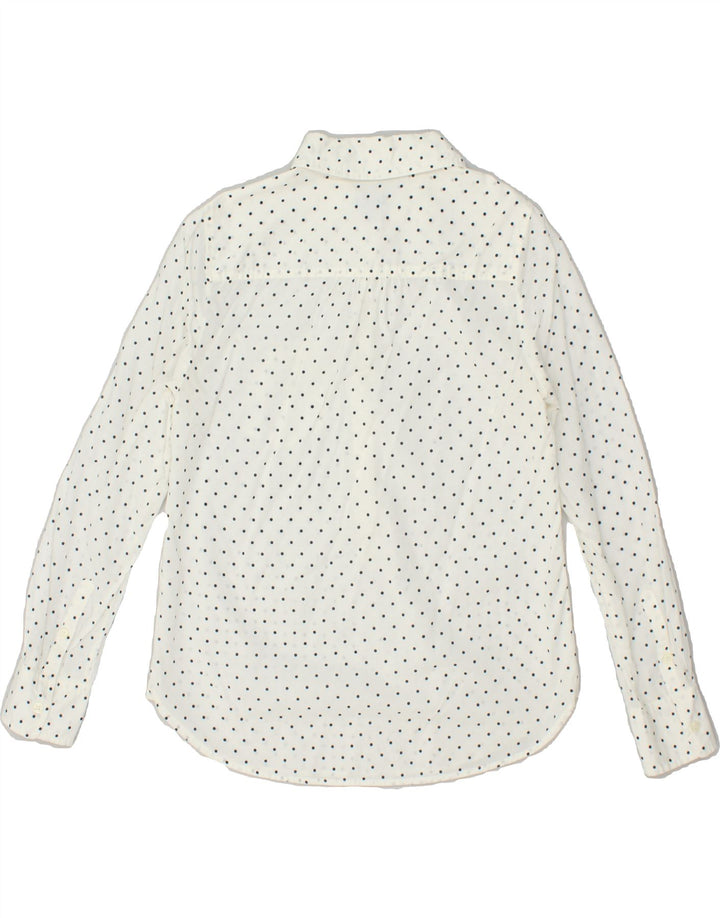 J. CREW Womens Pullover Shirt UK 10 Small White Polka Dot Cotton | Vintage J. Crew | Thrift | Second-Hand J. Crew | Used Clothing | Messina Hembry 