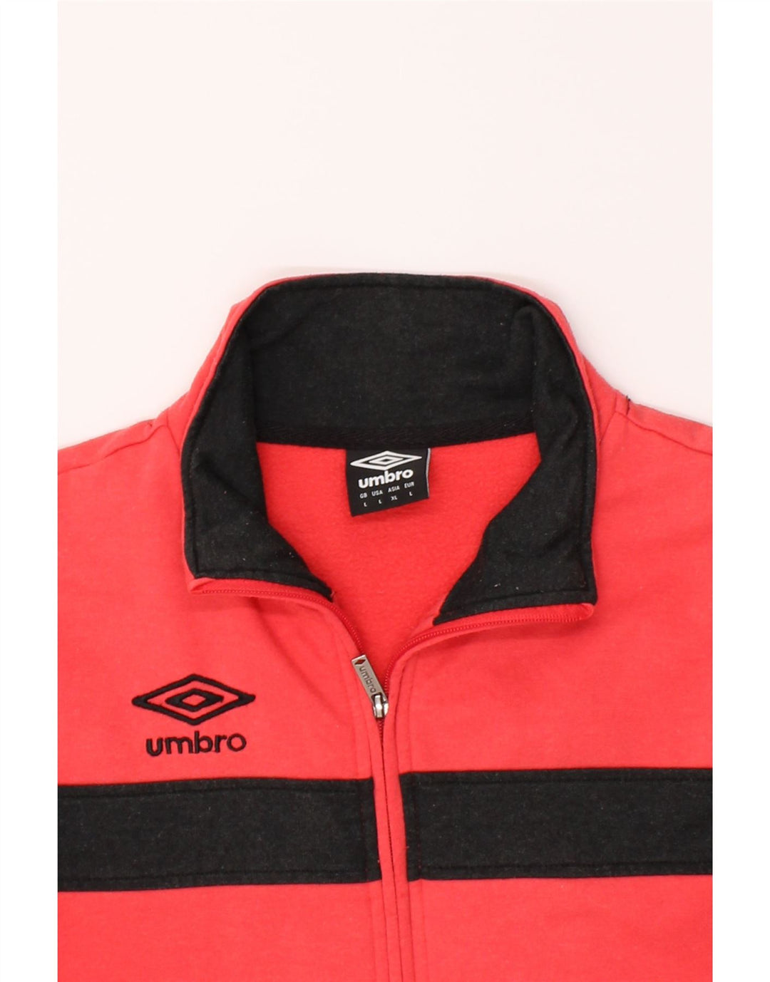 UMBRO Womens Tracksuit Top Jacket UK 16 Large Pink Colourblock Cotton Vintage Umbro and Second-Hand Umbro from Messina Hembry 