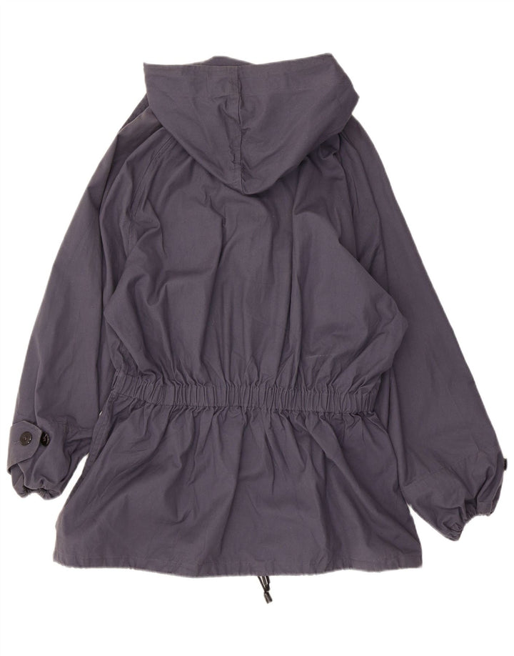 Vintage Dame Hætte Anorak Jakke IT 52 XL Navy Blue