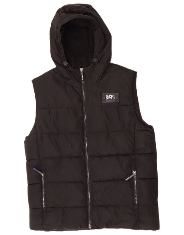 Superdry Polstret Gilet med hætte til mænd UK 42 XL sort polyester