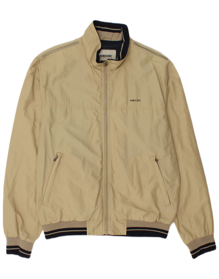 Geox Herre Bomber Jacket UK 40 Stor Beige Bomuld