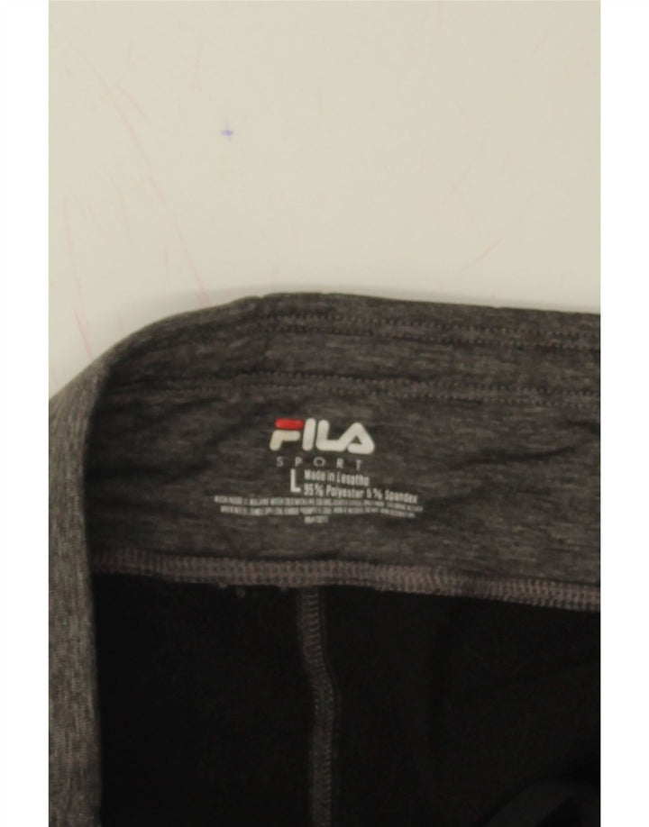 FILA Womens Leggings UK 14 Large Grey Polyester Vintage Fila and Second-Hand Fila from Messina Hembry 